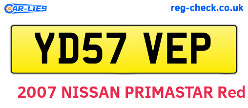 YD57VEP are the vehicle registration plates.