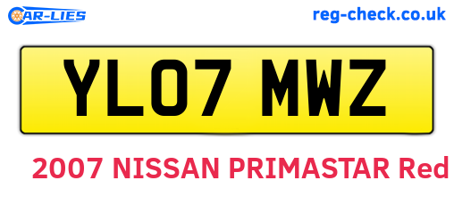 YL07MWZ are the vehicle registration plates.