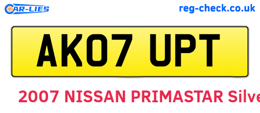 AK07UPT are the vehicle registration plates.
