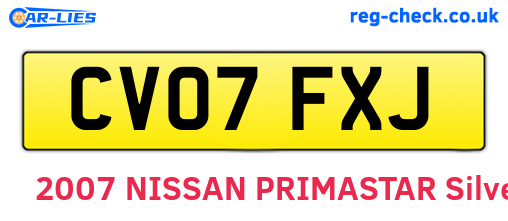 CV07FXJ are the vehicle registration plates.