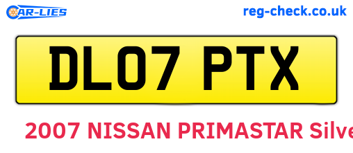 DL07PTX are the vehicle registration plates.