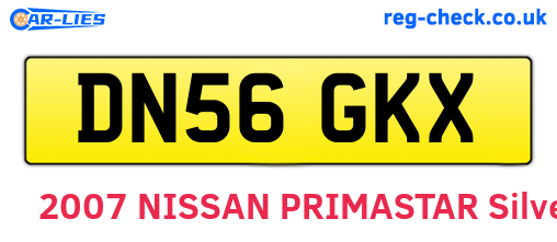 DN56GKX are the vehicle registration plates.