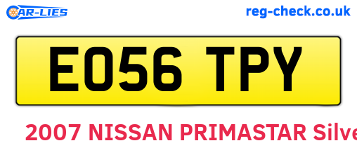 EO56TPY are the vehicle registration plates.