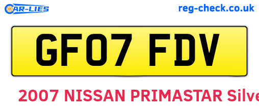 GF07FDV are the vehicle registration plates.