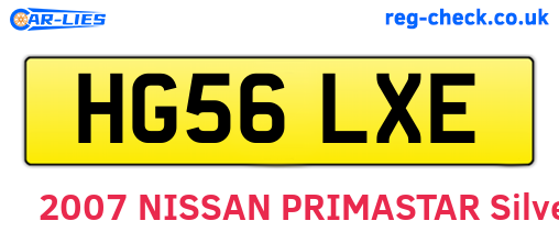 HG56LXE are the vehicle registration plates.