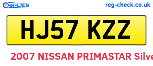 HJ57KZZ are the vehicle registration plates.
