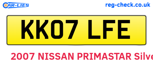KK07LFE are the vehicle registration plates.