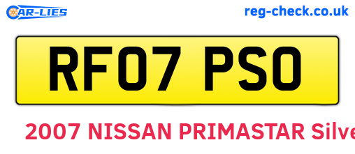 RF07PSO are the vehicle registration plates.