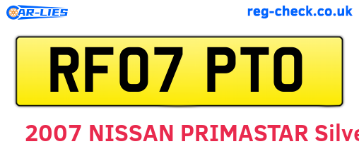 RF07PTO are the vehicle registration plates.