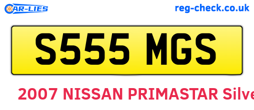 S555MGS are the vehicle registration plates.