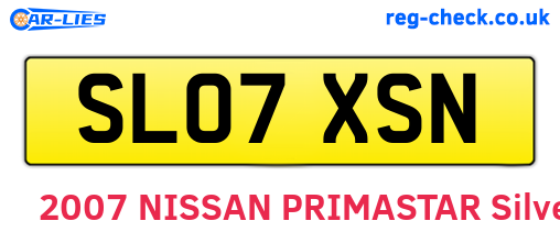 SL07XSN are the vehicle registration plates.