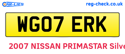 WG07ERK are the vehicle registration plates.