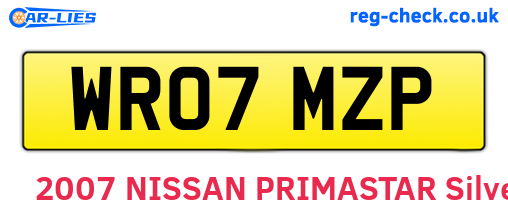 WR07MZP are the vehicle registration plates.