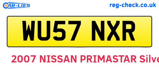 WU57NXR are the vehicle registration plates.