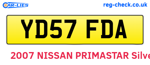 YD57FDA are the vehicle registration plates.