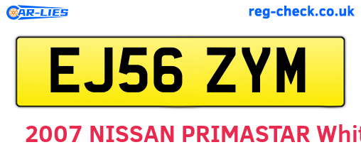 EJ56ZYM are the vehicle registration plates.