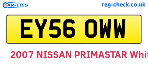 EY56OWW are the vehicle registration plates.