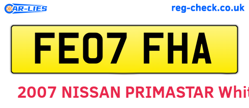 FE07FHA are the vehicle registration plates.