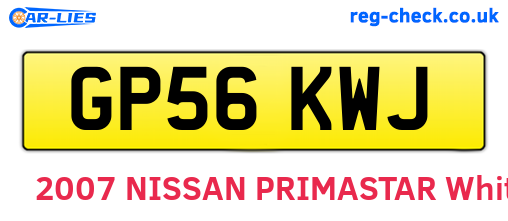GP56KWJ are the vehicle registration plates.
