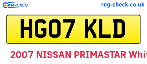 HG07KLD are the vehicle registration plates.