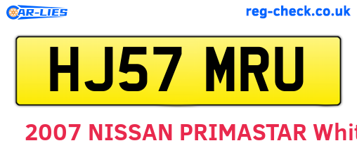 HJ57MRU are the vehicle registration plates.