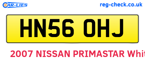 HN56OHJ are the vehicle registration plates.