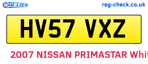 HV57VXZ are the vehicle registration plates.