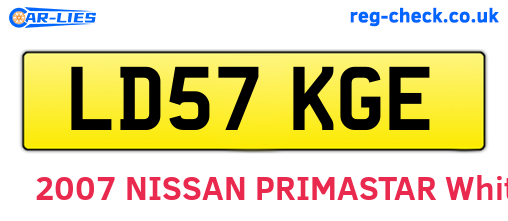 LD57KGE are the vehicle registration plates.