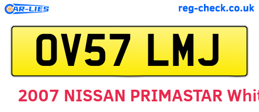 OV57LMJ are the vehicle registration plates.