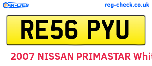 RE56PYU are the vehicle registration plates.
