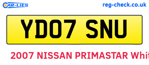 YD07SNU are the vehicle registration plates.