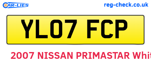 YL07FCP are the vehicle registration plates.