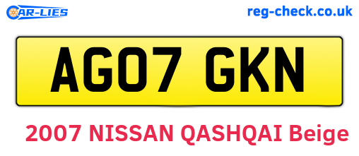 AG07GKN are the vehicle registration plates.