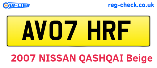 AV07HRF are the vehicle registration plates.