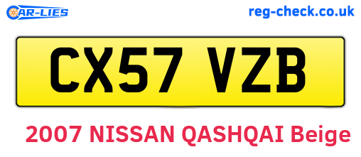 CX57VZB are the vehicle registration plates.