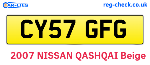 CY57GFG are the vehicle registration plates.