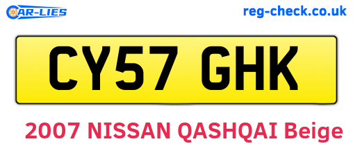 CY57GHK are the vehicle registration plates.