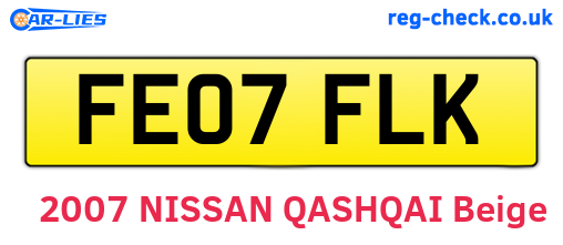 FE07FLK are the vehicle registration plates.