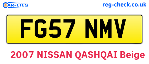 FG57NMV are the vehicle registration plates.