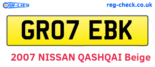 GR07EBK are the vehicle registration plates.