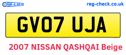 GV07UJA are the vehicle registration plates.