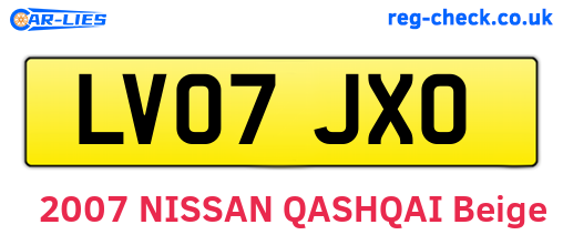 LV07JXO are the vehicle registration plates.