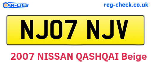 NJ07NJV are the vehicle registration plates.