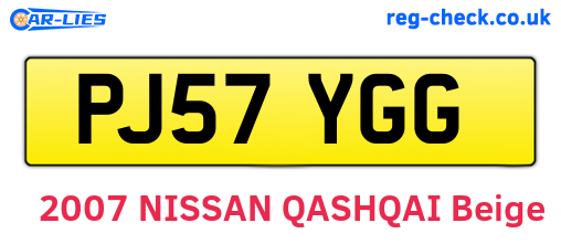 PJ57YGG are the vehicle registration plates.