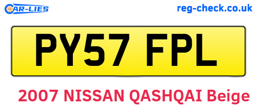 PY57FPL are the vehicle registration plates.