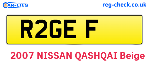 R2GEF are the vehicle registration plates.