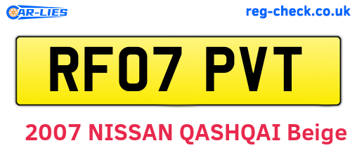 RF07PVT are the vehicle registration plates.