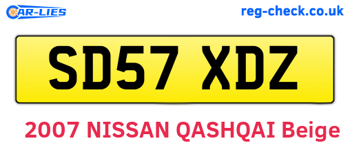 SD57XDZ are the vehicle registration plates.