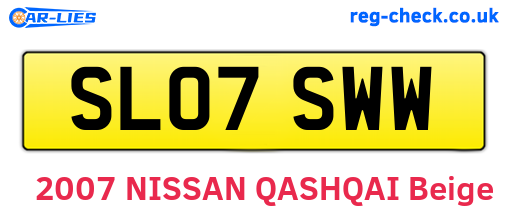 SL07SWW are the vehicle registration plates.