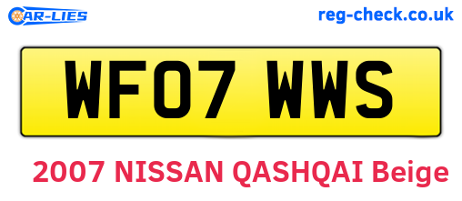 WF07WWS are the vehicle registration plates.